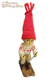 Christmas Decoration - Skier Doll Skiing Boy/Girl (14cm)