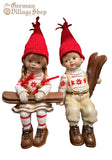 Christmas Decoration - Skier Doll Sitting Boy/Girl (20cm)