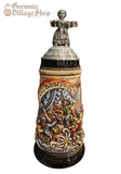 Beer Stein - Oktoberfest Scene with Pewter Waitress 1/2L