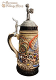 Beer Stein - Oktoberfest Scene with Pewter Waitress 1/2L