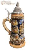 Beer Stein - Coloured Bavarian Crest 1/2L