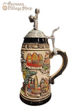 Beer Stein - Rustic Oktoberfest with Waitress Pewter 1L