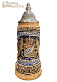 Beer Stein - Coloured Bavarian Crest 1/2L