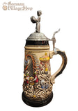 Beer Stein - Oktoberfest Scene with Pewter Waitress 1/2L