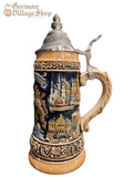 Beer Stein - Coloured Bavarian Crest 1/2L
