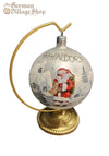 Glass Bauble - Pearl with Santa in Village