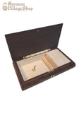 Wooden Music Box - Large Jewellery compartment and flower motif