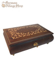 Wooden Music Box - Large vine motif, jewellery compartment