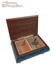 Wooden Music Box - Medium Blue with Edelweiss