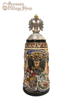 Beer Stein - Rustic German City with Eagle Lid 1L