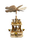 Wooden Christmas Pyramid - 33cm Nativity (2 tier square shape)
