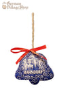 Hanging Decoration - White/Blue Clay Bell Hahndorf