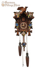 Cuckoo Clock Quartz - Traditional Hand Painted Blue Flowers