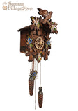 Cuckoo Clock Quartz - Traditional Hand Painted Blue Flowers