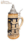 Beer Stein - Coloured German Crests with Gold Eagle 1/4L