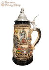 Beer Stein - Coloured German eagle and city stein 1/4 L