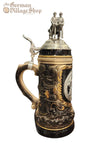 Beer Stein - Black rustica firefighter with pewter lid 1/2 L