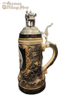 Beer Stein - Black rustica firefighter with pewter lid 1/2 L