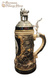 Beer Stein - Black rustica firefighter with pewter lid 1/2 L