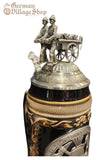 Beer Stein - Black rustica firefighter with pewter lid 1/2 L