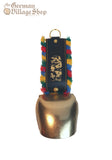 Cow Bell - Brass 21cm Black Leather Hide