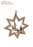 Hanging Decoration - Flat Star with Deer
