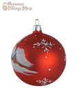 Glass Bauble - Red with Alpine Scene