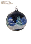 Glass Bauble - Blue with Church