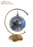 Glass Bauble - Silver with Snowy Scene