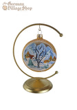 Glass Bauble - Gold with circle scene