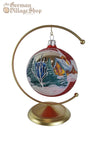 Glass Bauble - Red with Alpine Scene