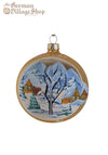 Glass Bauble - Gold with circle scene