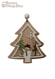 Hanging Decoration - Flat Tree with Snowman