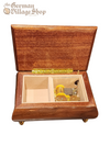 Wooden Music Box - Medium, Dark with flowers