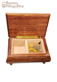 Wooden Music Box - Medium, Dark with flowers