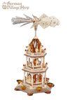 Wooden Christmas Pyramid - 42cm Nativity Scene (3 tiered with steps)