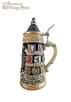 Beer Stein - Coloured German Crests 1/4L