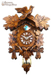 Kuckoolino - Traditional carvings with blue cuckoo bird and wooden pendulum