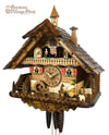 German Cuckoo Clock 1 day mechanical black forest chalet with music and moving beer drinker