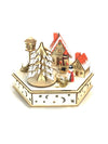 Christmas Decoration - Winter ski village with snowman & music box