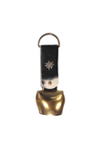 Alpine cowbell German cowbell genuine cow hide brass bell. black and white cow hide