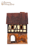 European Clay Smoker - House red door (2), Lauterbach (9cm)