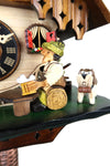 German Cuckoo Clock 1 day mechanical black forest chalet with moving beer drinker