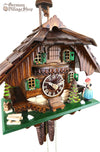 German Cuckoo Clock 1 day mechanical black forest chalet with bell wringer