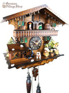 German Cuckoo Clock battery operated black forest chalet with beer drinkers and music
