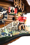 German Cuckoo Clock 1 day mechanical black forest chalet with moving fisherman