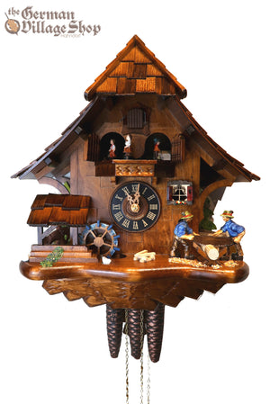 German Cuckoo clock with music and wooden sawyermen