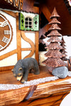 German Cuckoo Clock 8 day mechanical black forest chalet with moving bears and music