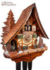 German Cuckoo Clock 8 day mechanical black forest chalet with moving bears and music