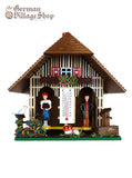 Weatherhouse - Striped Front and Wooden Roof with Bird and Mushroom